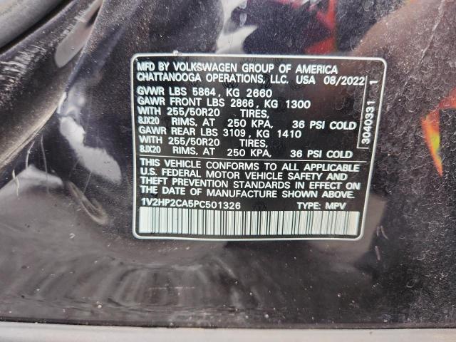 1V2HP2CA5PC501326 - 2023 VOLKSWAGEN ATLAS SE Czarny zdjęcie 13