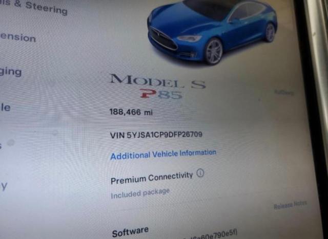 5YJSA1CP9DFP26709 - 2013 TESLA MODEL S BLUE photo 8