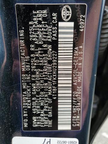 4T1BF1FKXHU299227 - 2017 TOYOTA CAMRY LE Графитовый фото 13