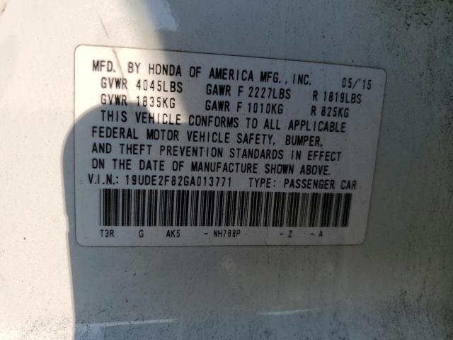 19UDE2F82GA013771 - 2016 ACURA ILX PREMIUM TECH WHITE photo 12