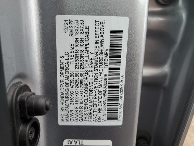 5J6RW2H54NA002816 - 2022 HONDA CR-V EX SILVER photo 13