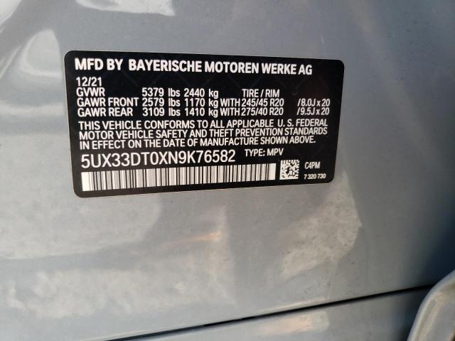 5UX33DT0XN9K76582 - 2022 BMW X4 XDRIVE30I TWO TONE photo 13