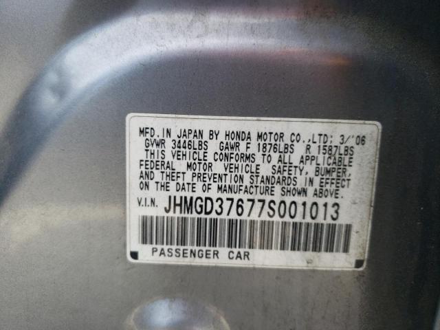 JHMGD37677S001013 - 2007 HONDA FIT S 银色 照片 12