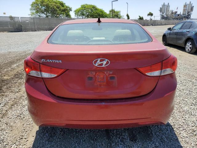 KMHDH4AE1CU329746 - 2012 HYUNDAI ELANTRA GLS RED photo 6