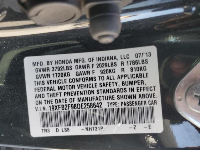 19XFB2F98DE258642 - 2013 HONDA CIVIC EXL BLACK photo 12