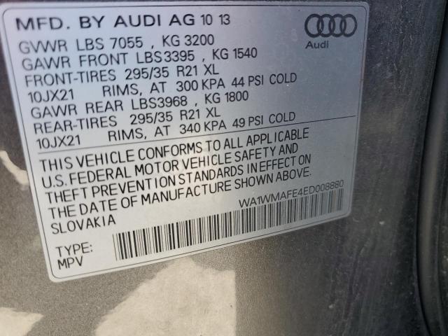 WA1WMAFE4ED008880 - 2014 AUDI Q7 PRESTIGE GRAY photo 13