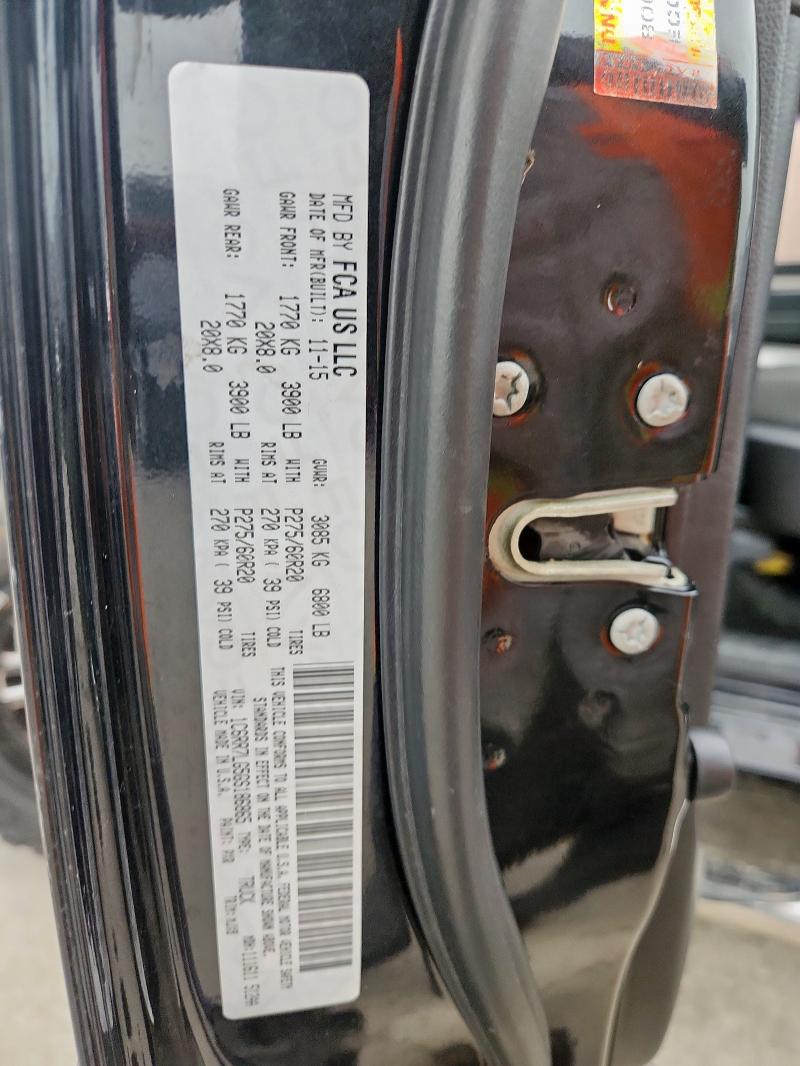 1C6RR7LG5GS186865 - 2016 RAM 1500 SLT BLACK photo 12