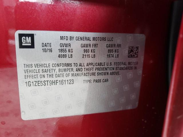 1G1ZE5ST9HF161123 - 2017 CHEVROLET MALIBU LT BURGUNDY photo 12