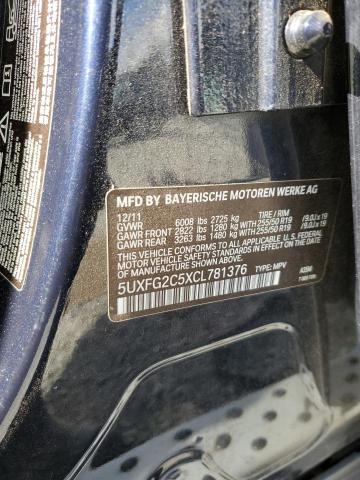 5UXFG2C5XCL781376 - 2012 BMW X6 IDRIVE3 XDRIVE35I ლურჯი ფოტო 13