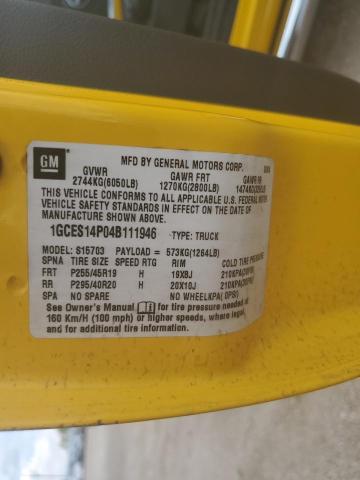 1GCES14P04B111946 - 2004 CHEVROLET SSR 黄色 照片 12