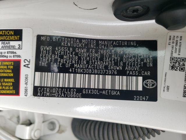 4T1BK3DB3BU373976 - 2011 TOYOTA AVALON BASE Ağ foto 12