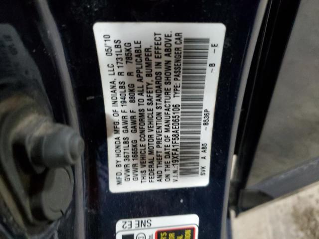 19XFA1F58AE065106 - 2010 HONDA CIVIC LX 蓝色 照片 12