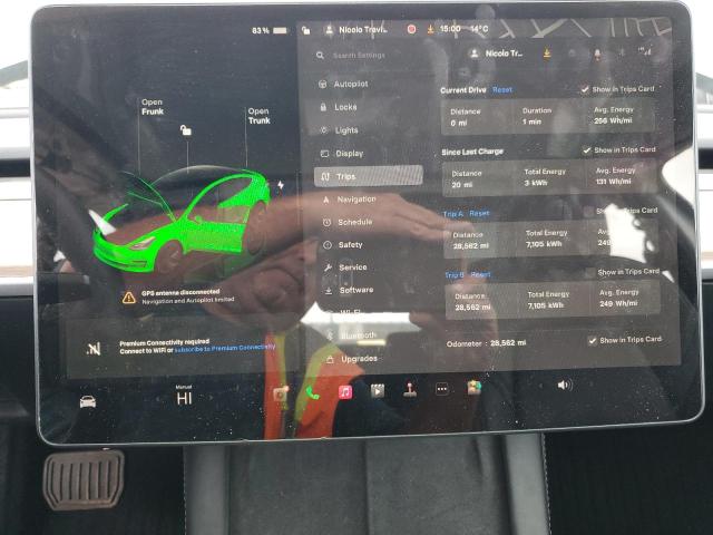 5YJ3E1EA5PF607075 - 2023 TESLA MODEL 3 Beyaz fotoğraf 9