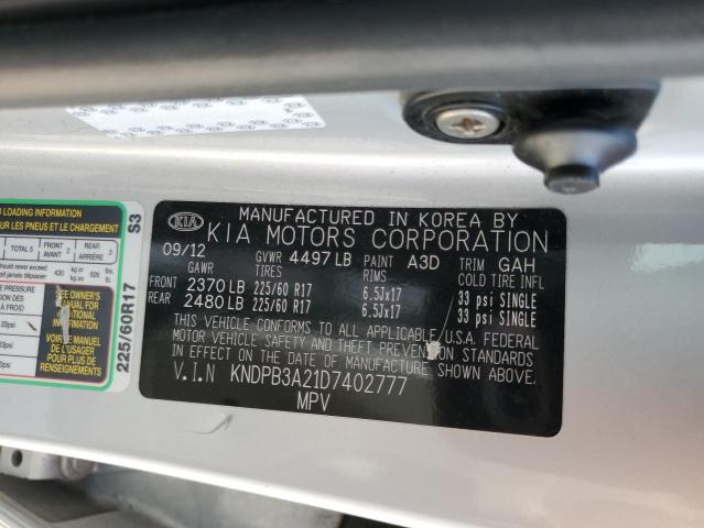 KNDPB3A21D7402777 - 2013 KIA SPORTAGE BASE SILVER photo 12