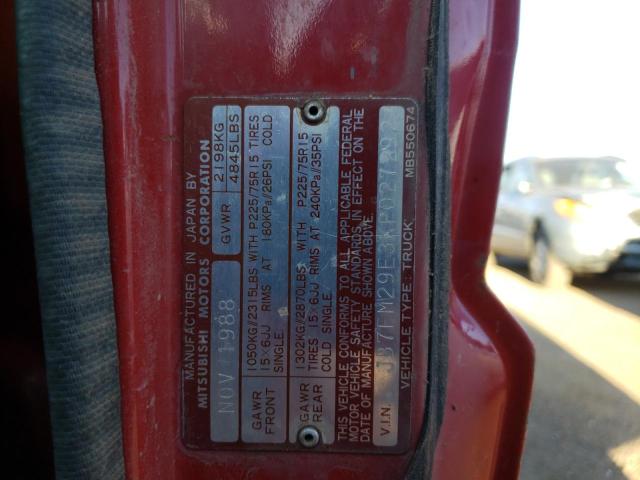 JB7FM29E3KP027292 - 1989 DODGE RAM 50 RED photo 10