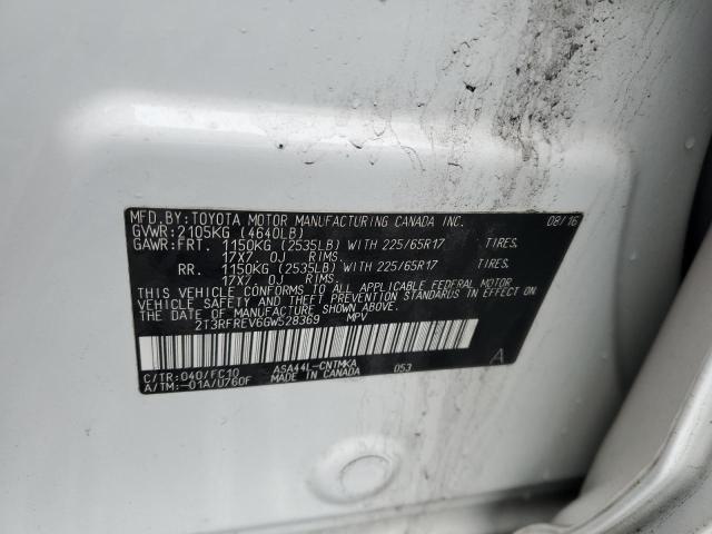 2T3RFREV6GW528369 - 2016 TOYOTA RAV4 XLE 白色 照片 13