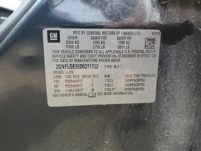 2GNFLGE35D6271752 - 2013 CHEVROLET EQUINOX LTZ CHARCOAL photo 13