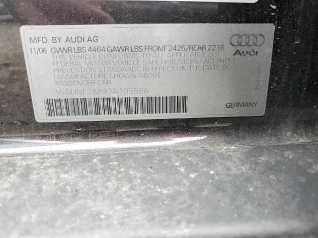 WAUNF78P97A105586 - 2007 AUDI A3 2.0 PREMIUM GRAY photo 12