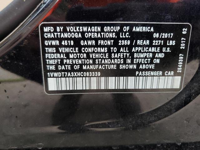 1VWDT7A3XHC083339 - 2017 VOLKSWAGEN PASSAT R-LINE Schwarz Foto 12
