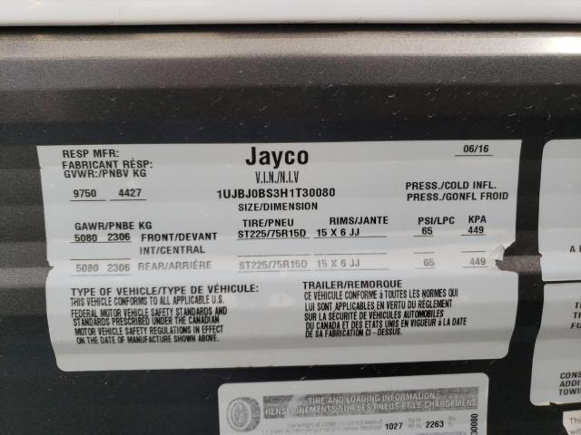 1UJBJ0BS3H1T30080 - 2017 JAYCO JAYCO TWO TONE photo 10