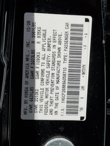 1HGCP26889A058710 - 2009 HONDA ACCORD EXL BLACK photo 12