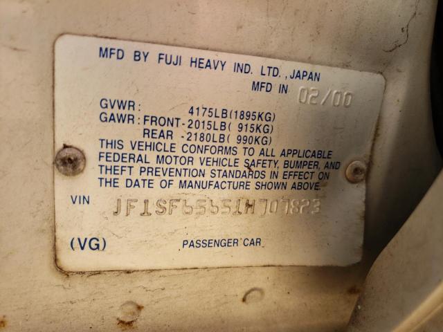 JF1SF65651H707823 - 2001 SUBARU FORESTER S ნაცრისფერი ფოტო 12