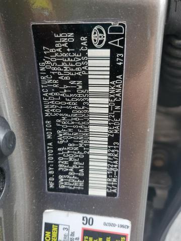 2T1BURHE0JC973355 - 2018 TOYOTA COROLLA L Серый фото 12