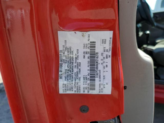 1FAFP34N46W216278 - 2006 FORD FOCUS ZX4 RED photo 12