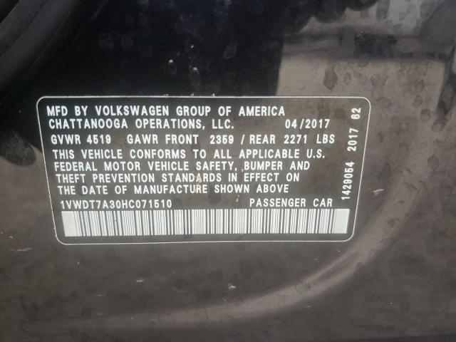 1VWDT7A30HC071510 - 2017 VOLKSWAGEN PASSAT R-LINE Qara foto 10