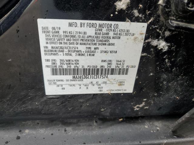 MAJ6S3GL1LC317574 - 2020 FORD ECOSPORT SE Қара фото 12