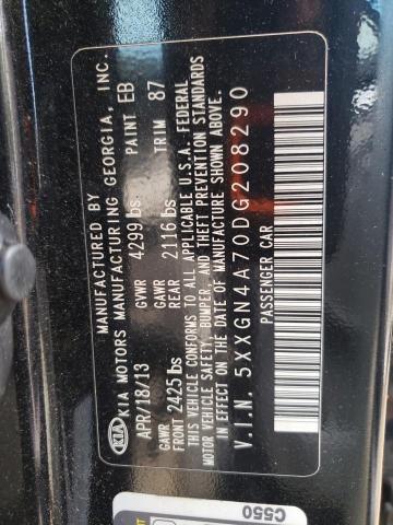 5XXGN4A70DG208290 - 2013 KIA OPTIMA EX BLACK photo 12