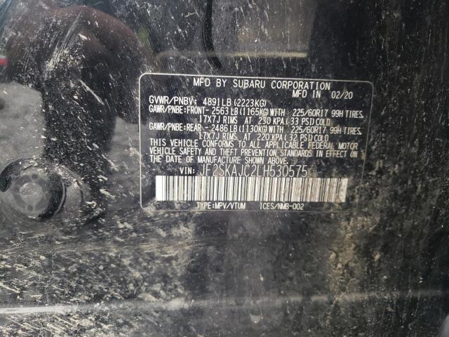 JF2SKAJC2LH530575 - 2020 SUBARU FORESTER PREMIUM BLACK photo 13