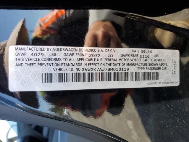 3VW2K7AJ7BM010119 - 2011 VOLKSWAGEN JETTA BASE 黑色 照片 12