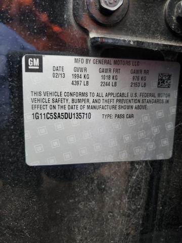 1G11C5SA5DU135710 - 2013 CHEVROLET MALIBU 1LT BLACK photo 12