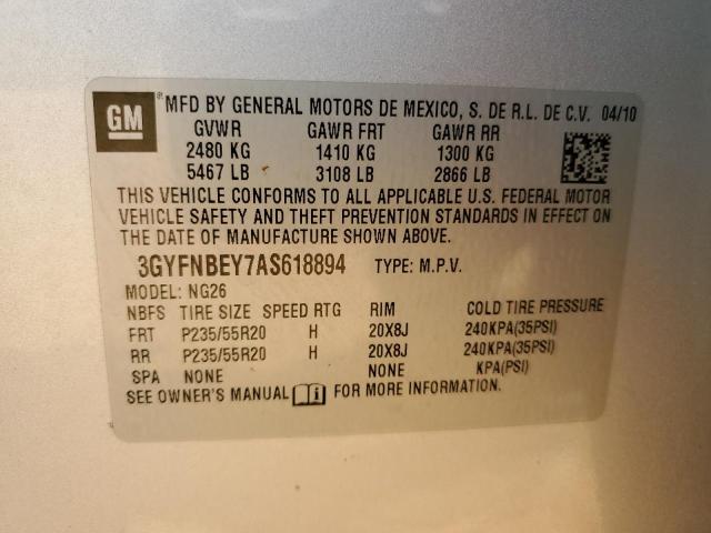 3GYFNBEY7AS618894 - 2010 CADILLAC SRX PERFORMANCE COLLECTION Күміс фото 13