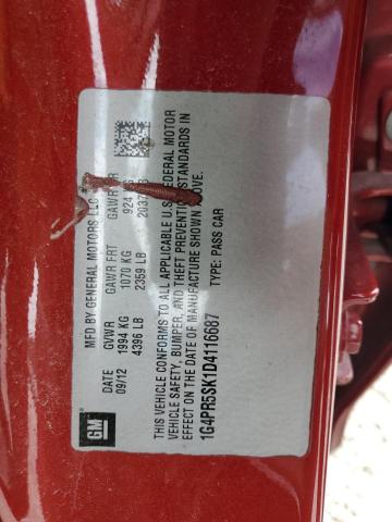 1G4PR5SK1D4116687 - 2013 BUICK VERANO CONVENIENCE RED photo 12