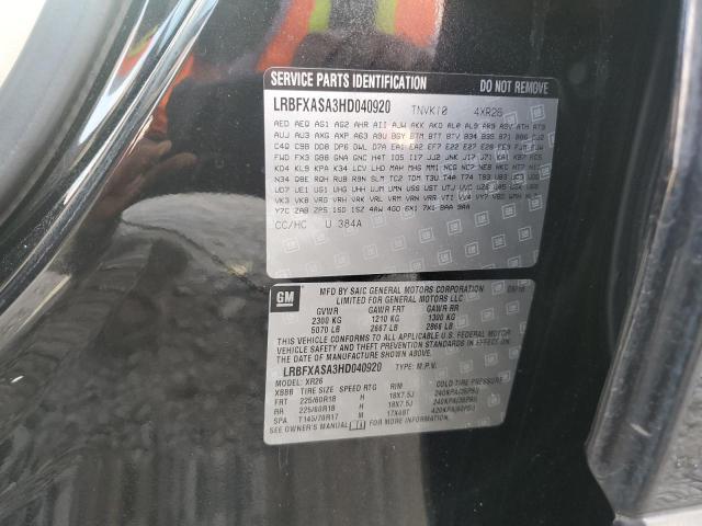 LRBFXASA3HD040920 - 2017 BUICK ENVISION PREFERRED BLACK photo 12