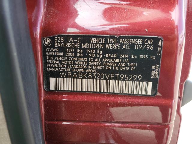 WBABK8320VET95299 - 1997 BMW 328 IC AUTOMATIC BURGUNDY photo 12