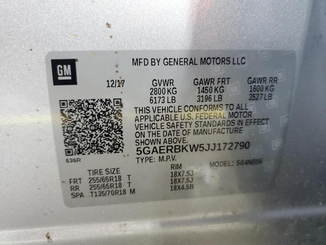 5GAERBKW5JJ172790 - 2018 BUICK ENCLAVE ESSENCE Gümüş foto 13