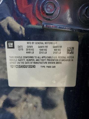 1G11C5SA6GU133243 - 2016 CHEVROLET MALIBU LIM LT 蓝色 照片 12