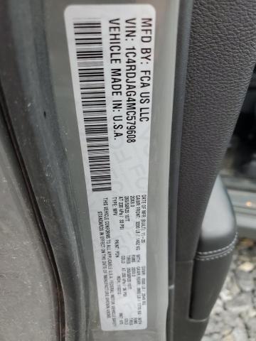 1C4RDJAG4MC579608 - 2021 DODGE DURANGO SXT GRAY photo 13