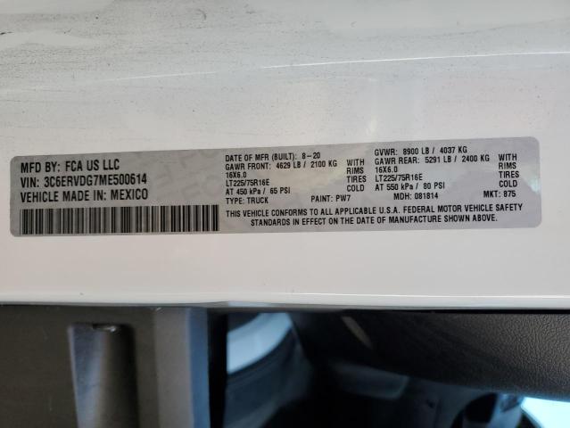 3C6ERVDG7ME500614 - 2021 RAM PROMASTER 2500 HIGH WHITE photo 13