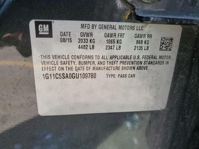 1G11C5SA0GU109780 - 2016 CHEVROLET MALIBU LIM LT Сұр фото 12