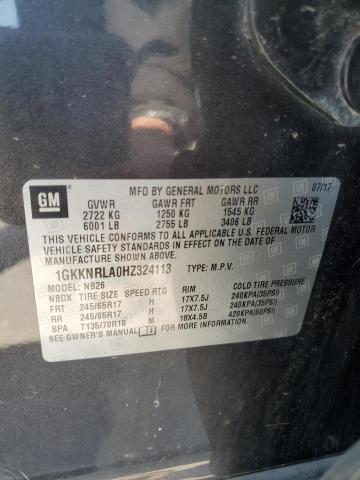 1GKKNRLA0HZ324113 - 2017 GMC ACADIA SLE BLACK photo 14