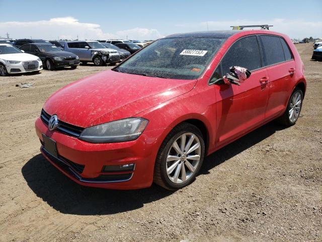 3VW2A7AU5FM026015 - 2015 VOLKSWAGEN GOLF TDI RED photo 1