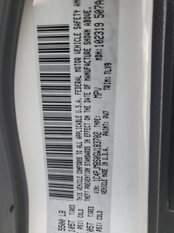 1C4PJMBS0GW183702 - 2016 JEEP CHEROKEE TRAILHAWK WHITE photo 12