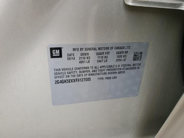 2G4GK5EXXF9127005 - 2015 BUICK REGAL BEIGE photo 12