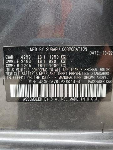 4S3GKAV62P3601494 - 2023 SUBARU IMPREZA PREMIUM GRAY photo 13