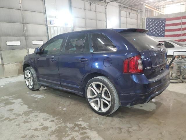 2FMDK3AK8BBA03240 - 2011 FORD EDGE SPORT BLUE photo 2