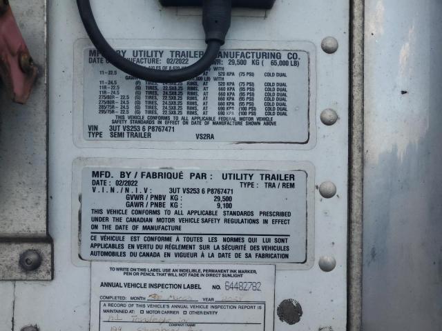 3UTVS2536P8767471 - 2023 UTILITY TRAILER Ақ фото 10